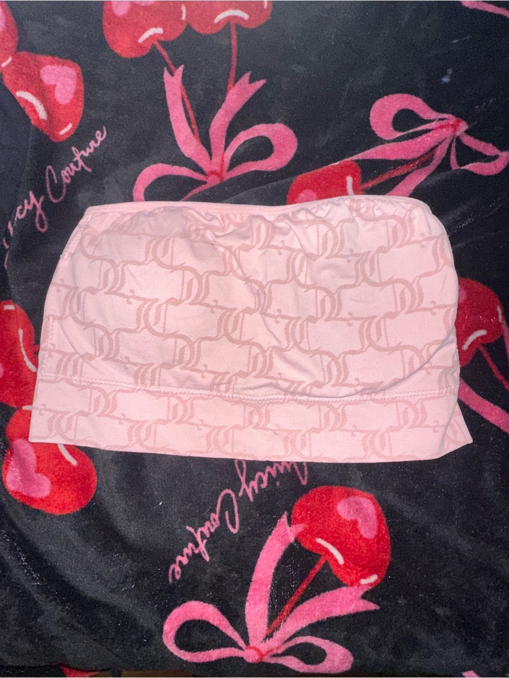 Juicy Couture Light Pink Logo-Print strapless